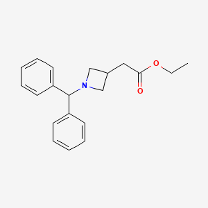 molecular formula C20H23NO2 B14044547 Ethyl 2-(1-benzhydrylazetidin-3-yl)acetate 