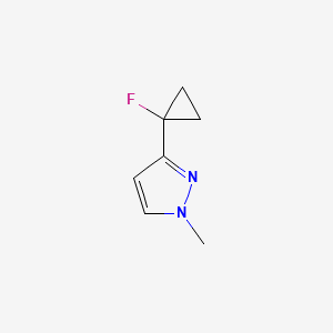 molecular formula C7H9FN2 B14044588 3-(1-Fluorocyclopropyl)-1-methyl-1H-pyrazole 