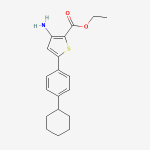 molecular formula C19H23NO2S B1404459 3-氨基-5-(4-环己基苯基)噻吩-2-羧酸乙酯 CAS No. 1379811-71-8