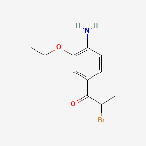 molecular formula C11H14BrNO2 B14044602 1-(4-Amino-3-ethoxyphenyl)-2-bromopropan-1-one 