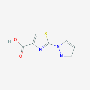 molecular formula C7H5N3O2S B1404462 2-(1H-Pyrazol-1-yl)-1,3-thiazole-4-carboxylic acid CAS No. 1437312-14-5