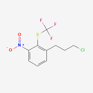 molecular formula C10H9ClF3NO2S B14044631 1-(3-Chloropropyl)-3-nitro-2-(trifluoromethylthio)benzene 