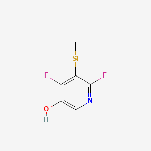 molecular formula C8H11F2NOSi B14044649 4,6-Difluoro-5-(trimethylsilyl)pyridin-3-OL 