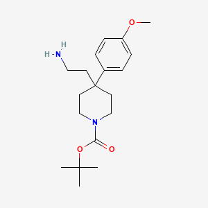 molecular formula C19H30N2O3 B1404465 叔丁基 4-(2-氨基乙基)-4-(4-甲氧基苯基)-1-哌啶甲酸酯 CAS No. 1627972-86-4