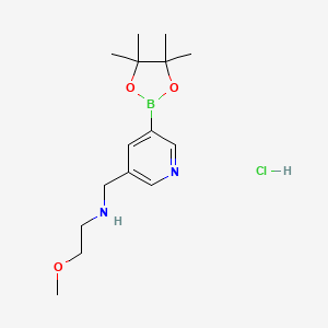 2-methoxy-N-((5-(4,4,5,5-tetramethyl-[1,3,2]dioxaborolan-2-yl)pyridin-3-yl)methyl)ethanamine hydrochloride