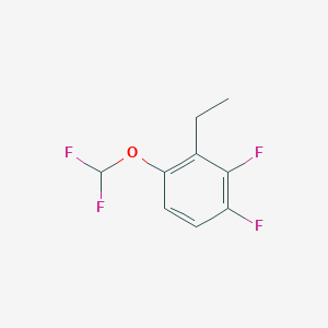 molecular formula C9H8F4O B14044685 1,2-Difluoro-4-difluoromethoxy-3-ethylbenzene 