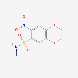molecular formula C9H10N2O6S B1404469 N-甲基-7-硝基-2,3-二氢-1,4-苯并二噁英-6-磺酰胺 CAS No. 1370050-78-4