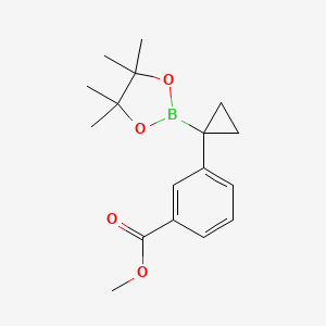 molecular formula C17H23BO4 B14044711 (1-(3-(Methoxycarbonyl)phenyl)cyclopropyl)boronic acid pinacol ester 