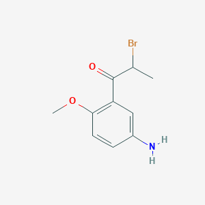 molecular formula C10H12BrNO2 B14044720 1-(5-Amino-2-methoxyphenyl)-2-bromopropan-1-one 