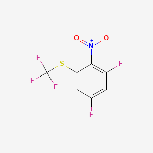 molecular formula C7H2F5NO2S B14044740 1,5-Difluoro-2-nitro-3-(trifluoromethylthio)benzene 