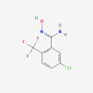 molecular formula C8H6ClF3N2O B14044750 5-Chloro-N'-hydroxy-2-(trifluoromethyl)benzimidamide 