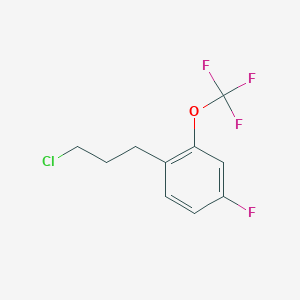 molecular formula C10H9ClF4O B14044760 1-(3-Chloropropyl)-4-fluoro-2-(trifluoromethoxy)benzene 