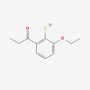 molecular formula C11H14O2S B14044806 1-(3-Ethoxy-2-mercaptophenyl)propan-1-one 