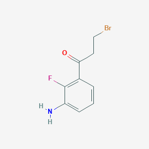 molecular formula C9H9BrFNO B14044878 1-(3-Amino-2-fluorophenyl)-3-bromopropan-1-one 