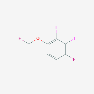 molecular formula C7H4F2I2O B14044893 1,2-Diiodo-3-fluoro-6-(fluoromethoxy)benzene 