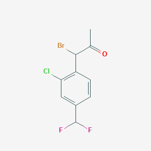 molecular formula C10H8BrClF2O B14044918 1-Bromo-1-(2-chloro-4-(difluoromethyl)phenyl)propan-2-one 