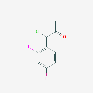 molecular formula C9H7ClFIO B14044920 1-Chloro-1-(4-fluoro-2-iodophenyl)propan-2-one 