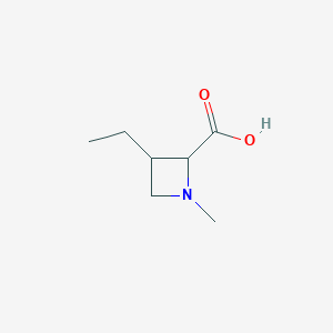 molecular formula C7H13NO2 B14044955 3-Ethyl-1-methylazetidine-2-carboxylic acid 