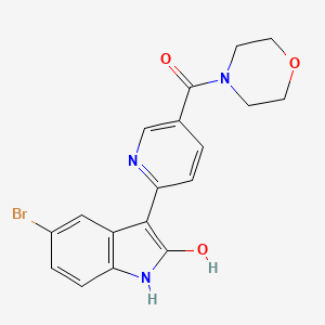 (6-(5-bromo-2-hydroxy-1H-indol-3-yl)pyridin-3-yl)(morpholino)methanone