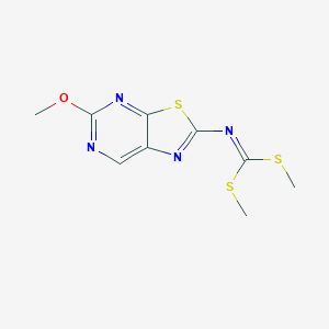 molecular formula C9H10N4OS3 B14044992 Dimethyl (5-methoxythiazolo[5,4-d]pyrimidin-2-yl)carbonimidodithioate 