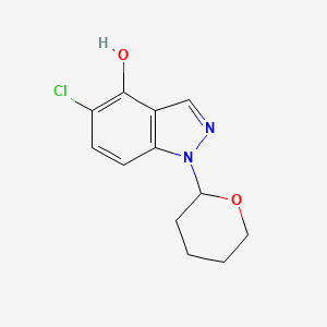 molecular formula C12H13ClN2O2 B14045011 5-Chloro-1-(tetrahydro-2H-pyran-2-yl)-1H-indazol-4-ol 