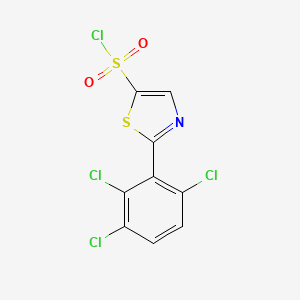 molecular formula C9H3Cl4NO2S2 B14045022 2-(2,3,6-Trichlorophenyl)thiazole-5-sulfonyl chloride 