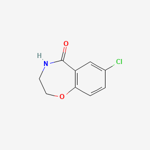 molecular formula C9H8ClNO2 B14045033 7-Chloro-3,4-dihydro-1,4-benzoxazepin-5(2H)-one CAS No. 5755-04-4