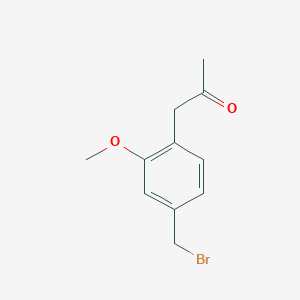 molecular formula C11H13BrO2 B14045069 1-(4-(Bromomethyl)-2-methoxyphenyl)propan-2-one 