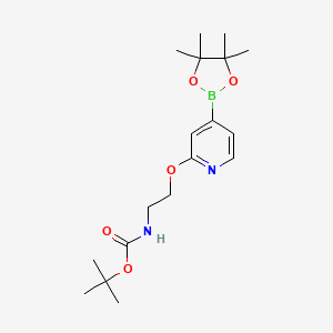 molecular formula C18H29BN2O5 B1404508 叔丁基(2-((4-(4,4,5,5-四甲基-1,3,2-二氧杂硼烷-2-基)吡啶-2-基)氧基)乙基)氨基甲酸酯 CAS No. 1346697-27-5