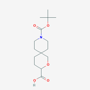 molecular formula C15H25NO5 B1404513 9-(叔丁氧羰基)-2-氧杂-9-氮杂螺[5.5]十一烷-3-羧酸 CAS No. 1160246-98-9