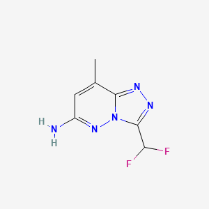 molecular formula C7H7F2N5 B14045157 3-(Difluoromethyl)-8-methyl-[1,2,4]triazolo[4,3-b]pyridazin-6-amine 