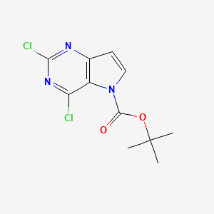 molecular formula C11H11Cl2N3O2 B1404519 叔丁基 2,4-二氯-5H-吡咯并[3,2-d]嘧啶-5-羧酸酯 CAS No. 1402148-73-5