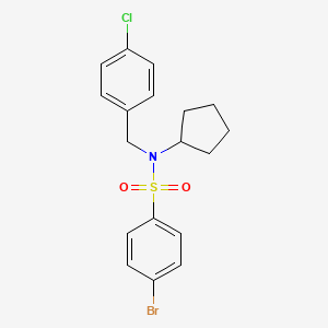 molecular formula C18H19BrClNO2S B14045216 4-bromo-N-(4-chlorobenzyl)-N-cyclopentylbenzenesulfonamide 