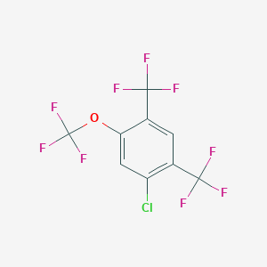 molecular formula C9H2ClF9O B14045258 1,5-Bis(trifluoromethyl)-2-chloro-4-(trifluoromethoxy)benzene 