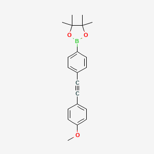 molecular formula C21H23BO3 B1404527 2-[4-(4-甲氧基-苯乙炔基)-苯基]-4,4,5,5-四甲基-[1,3,2]二氧杂硼环丁烷 CAS No. 1190376-24-9