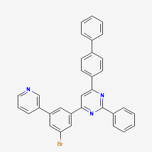 molecular formula C33H22BrN3 B14045279 4-(Biphenyl-4-yl)-6-(3-bromo-5-(pyridin-3-yl)phenyl)-2-phenylpyrimidine 