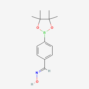 molecular formula C13H18BNO3 B1404529 4-(4,4,5,5-Tetramethyl-1,3,2-dioxaborolan-2-yl)benzaldehyde oxime CAS No. 1374215-74-3