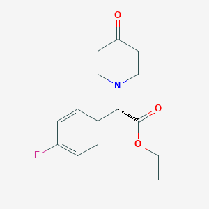 (S)-ethyl 2-(4-fluorophenyl)-2-(4-oxopiperidin-1-yl)acetate