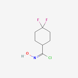 molecular formula C7H10ClF2NO B14045357 (Z)-4,4-difluoro-N-hydroxycyclohexanecarbimidoyl chloride 