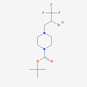molecular formula C12H21F3N2O3 B1404536 tert-Butyl 4-(3,3,3-trifluoro-2-hydroxypropyl)piperazine-1-carboxylate CAS No. 1701505-88-5