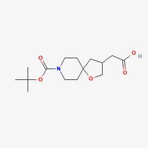 molecular formula C15H25NO5 B1404537 2-(8-(Tert-butoxycarbonyl)-1-oxa-8-azaspiro[4.5]decan-3-YL)acetic acid CAS No. 1160246-87-6