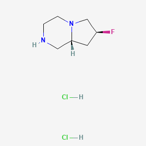 molecular formula C7H15Cl2FN2 B14045376 (7S,8aR)-7-fluoro-1,2,3,4,6,7,8,8a-octahydropyrrolo[1,2-a]pyrazine;dihydrochloride CAS No. 2940869-58-7