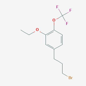 molecular formula C12H14BrF3O2 B14045385 1-(3-Bromopropyl)-3-ethoxy-4-(trifluoromethoxy)benzene 