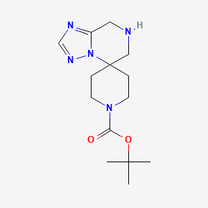 molecular formula C14H23N5O2 B1404540 叔丁基 7,8-二氢-6H-螺[[1,2,4]三唑并[1,5-a]嘧啶-5,4'-哌啶]-1'-甲酸酯 CAS No. 1273566-99-6