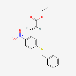 molecular formula C18H17NO4S B14045407 Ethyl(E)-3-(5-(benzylthio)-2-nitrophenyl)acrylate 