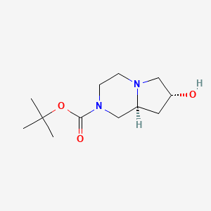 molecular formula C12H22N2O3 B1404542 (7R,8aS)-tert-Butyl 7-hydroxyhexahydropyrrolo[1,2-a]pyrazine-2(1H)-carboxylate CAS No. 1204603-42-8