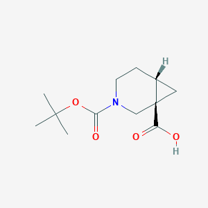 molecular formula C12H19NO4 B1404543 顺式-3-Boc-3-氮杂-双环-[4.1.0]庚烷-1-羧酸 CAS No. 1250993-15-7