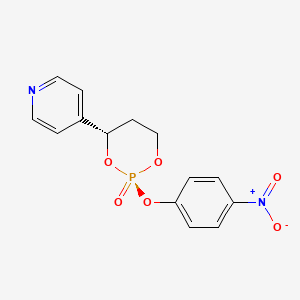 molecular formula C14H13N2O6P B14045442 (2R,4S)-2-(4-Nitrophenoxy)-4-(4-pyridyl)-1,3,2-dioxaphosphinane 2-Oxide 