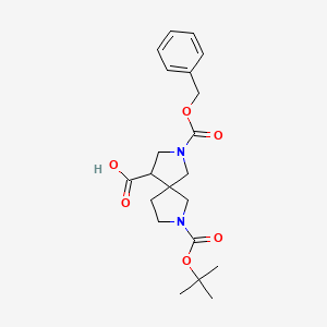 molecular formula C21H28N2O6 B1404545 2-Cbz-7-Boc-2,7-diazaspiro-[4.4]nonane-4-carboxylicacid CAS No. 1160247-20-0