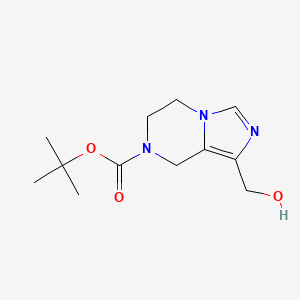 molecular formula C12H19N3O3 B1404546 叔丁基 1-(羟甲基)-5,6-二氢咪唑并[1,5-a]哒嗪-7(8H)-羧酸酯 CAS No. 1251014-63-7